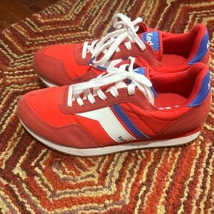 Keds Vibrant Red Sneakers with Blue and White Details